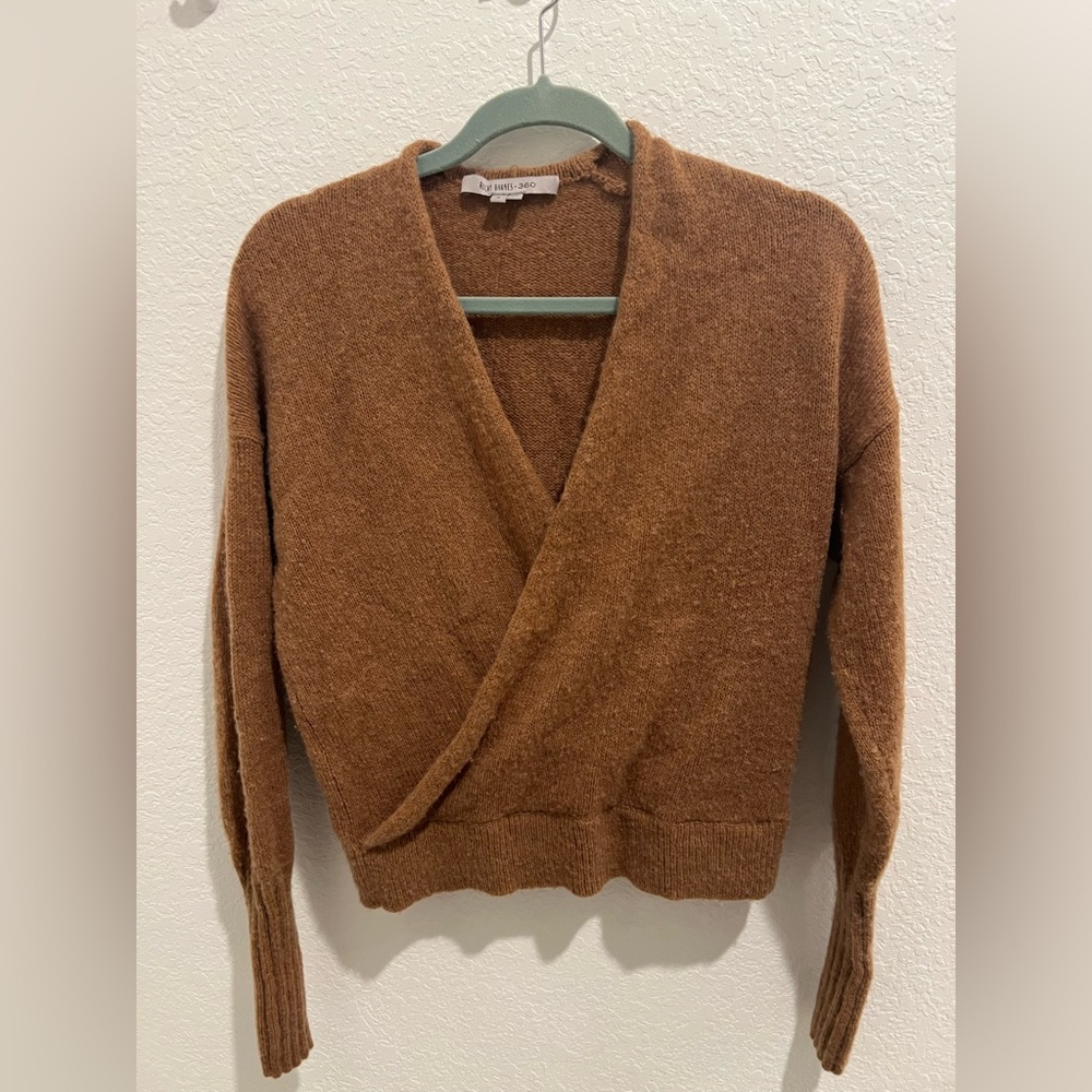 360 Cashmere x Rocky Barnes Cashmere Camel Wrap Sweater